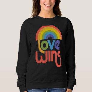 Love Wins Rainbow Paint Typographic Sweatshirt