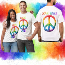Love wins Rainbow Peace Sign