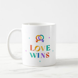 Love Wins Rainbow  Two-Tone Coffee Mug