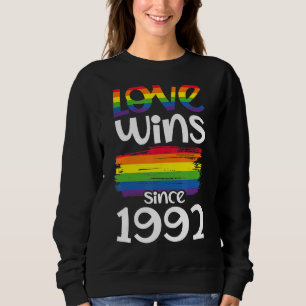 Love Wins Since 1992 Lgbtq Rainbow Pride Celebrate Sweatshirt