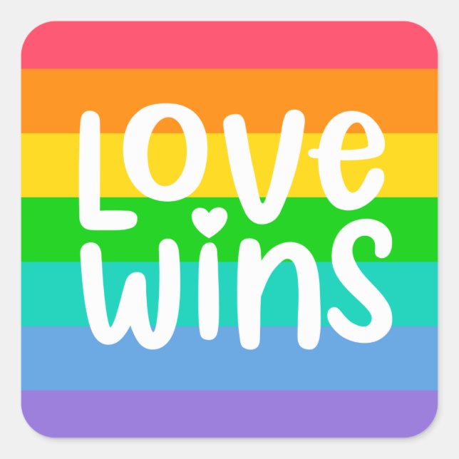 Love Wins Square Sticker (Front)