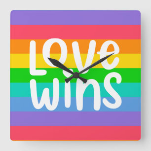 Love Wins Square Wall Clock