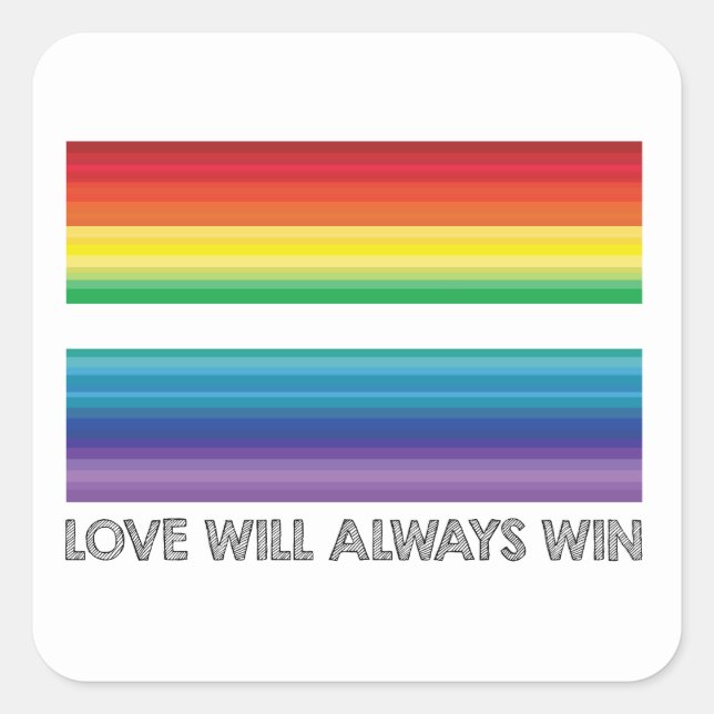 LOVE WINS STICKER, LOVE WILL ALWAYS WIN STICKER (Front)