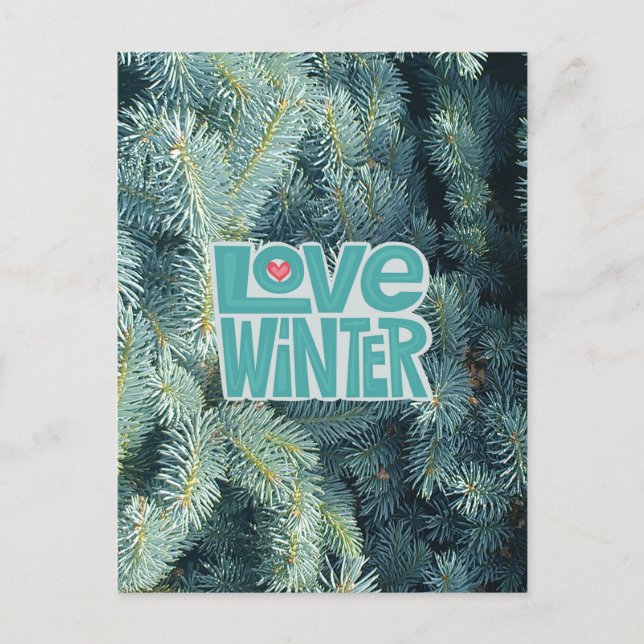 Love Winter season's greetings postcard/invite Postcard (Front)