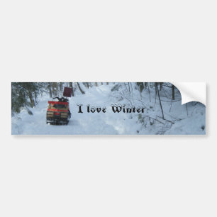 Love Winter-Snowmobile Bumper Sticker