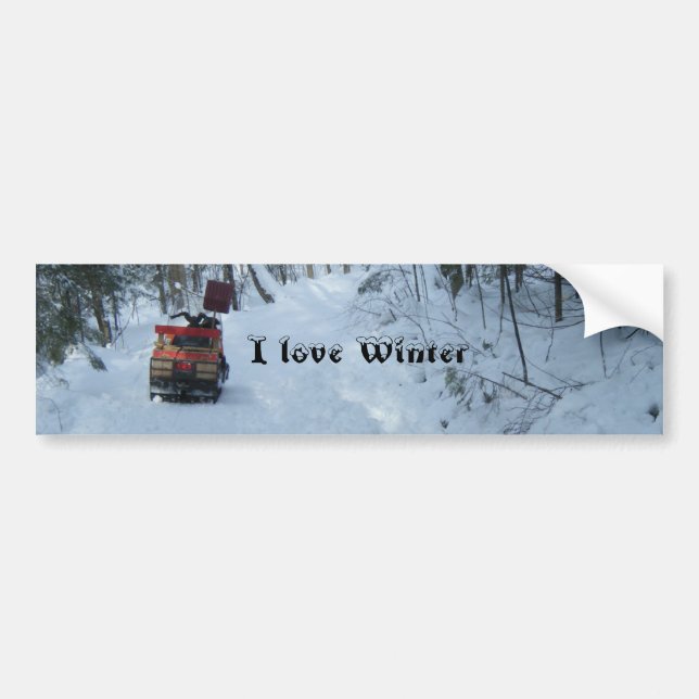 Love Winter-Snowmobile Bumper Sticker (Front)