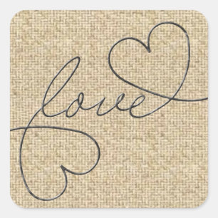 Love wire burlap design stickers