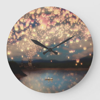 Love Wish Lanterns Large Clock