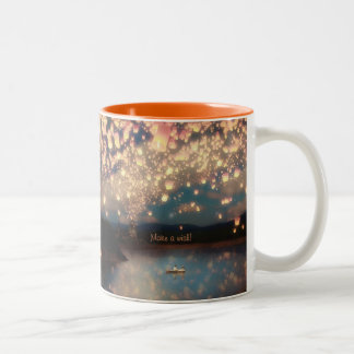 Love Wish Lanterns Two-Tone Coffee Mug