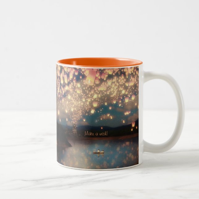 Love Wish Lanterns Two-Tone Coffee Mug (Right)