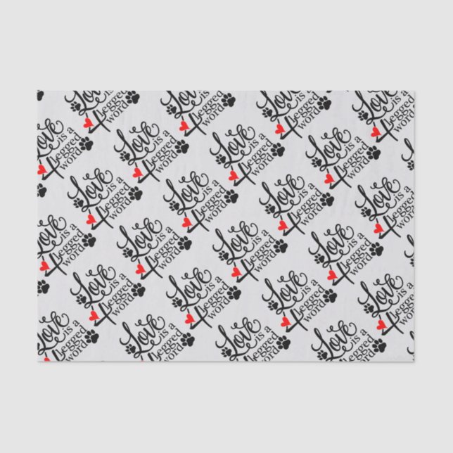 Love With 4 Legs Tissue Paper (Front)