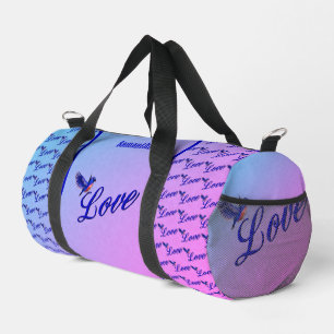 Love With A Bluebird Personalised Duffle Bag