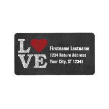 Love with a Bright Red Heart - Chalkboard