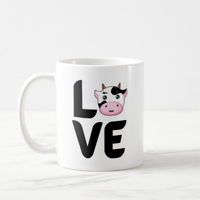 Love with a Cow O  Coffee Mug (Left)