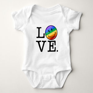 Love With A Happy Rainbow Flag Gay LGBT Baby Bodysuit