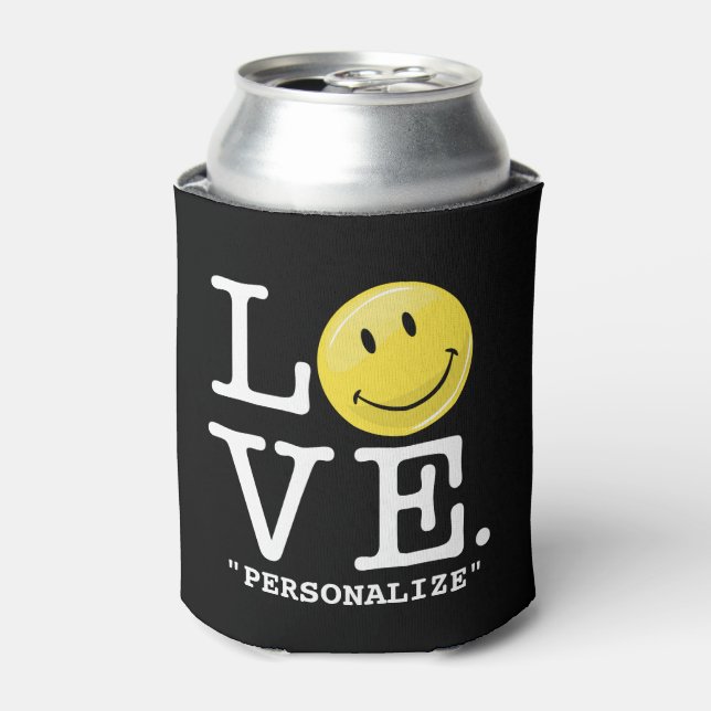Love With A Smile | Classic Happy Face Can Cooler (Can Front)