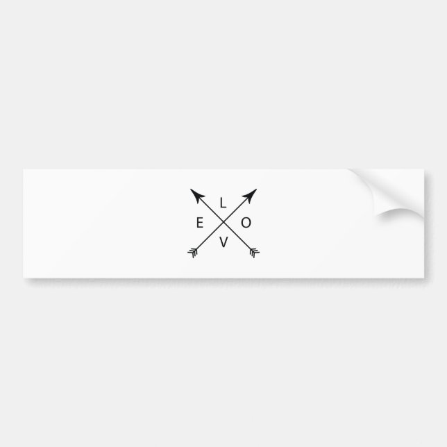 Love with Arrows Bumper Sticker (Front)