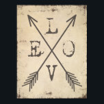 Love With Arrows Poster<br><div class="desc">LOVE text and crossed arrows. A perfect sign to share with a special someone to let them know how much you care.</div>