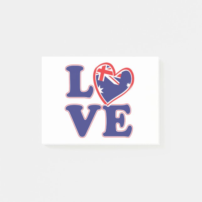 LOVE-with-Australia-Heart Post-it Notes (Front)