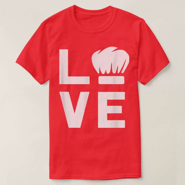 Love With Chef Hat Funny Cooking Lover Cook TGift  T-Shirt (Design Front)