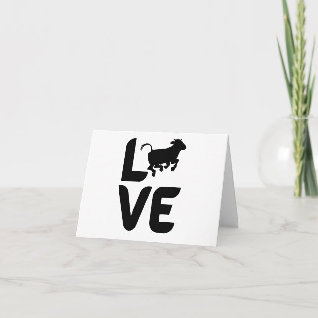 Love with Cow as an O BLANK  Card (Front)