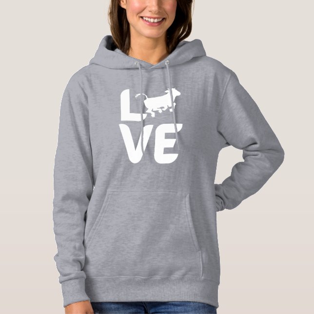Love with Cow as O  Hoodie (Front)