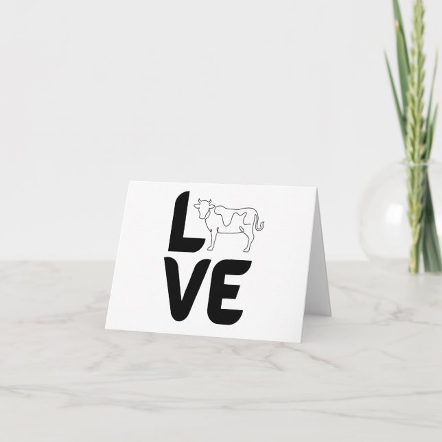 Love with Cow as the O BLANK  Card (Front)