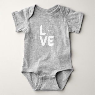 Love with Cupcake - White  Baby Bodysuit