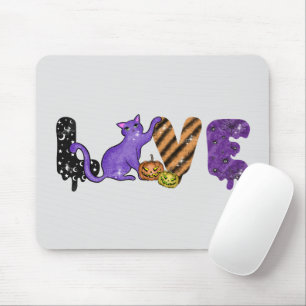 Love with Cute Cat for Halloween Mouse Mat