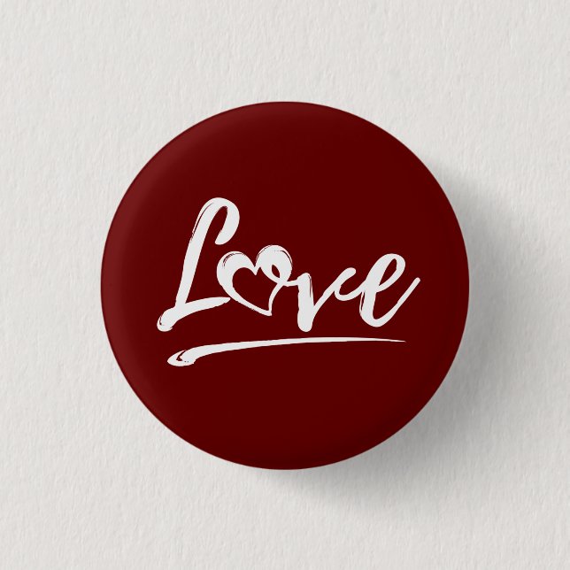 LOVE WITH CUTE HEART VALENTINES GIFT  3 CM ROUND BADGE (Front)