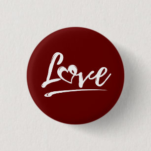 LOVE WITH CUTE HEART VALENTINES GIFT 3 CM ROUND BADGE