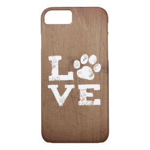 LOVE with Dog Paw Print iPhone 8/7 Case
