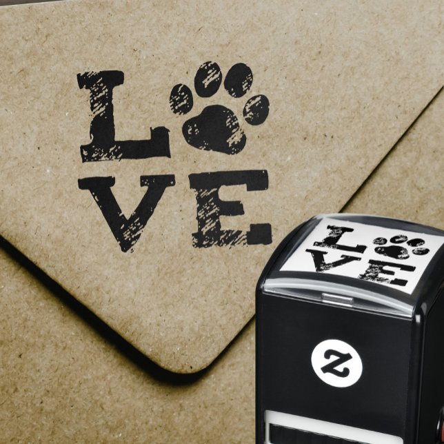 LOVE with Dog Paw Print Self-inking Stamp (Creator Uploaded)