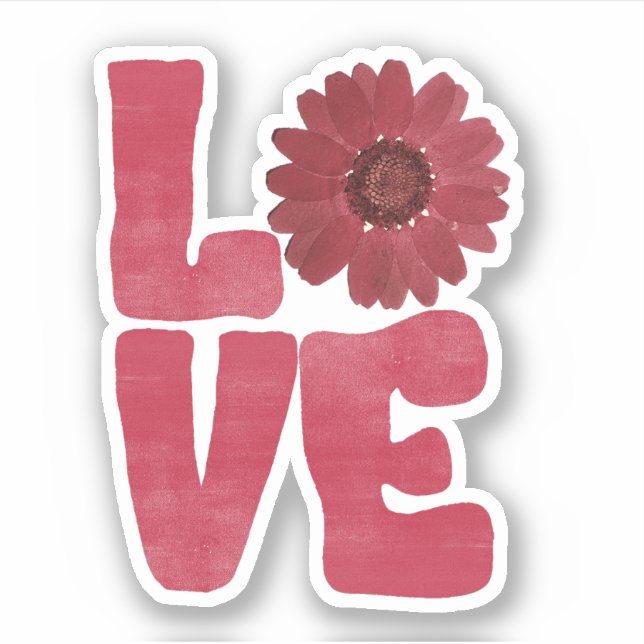 Love with flower Valentine's Sticker (Front)