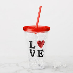 LOVE with Heart Acrylic Tumbler