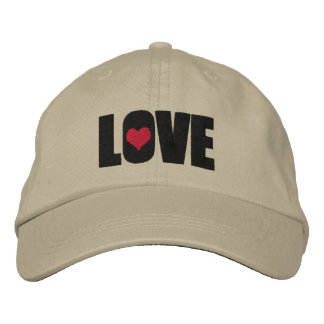 Love With Heart Detail Embroidered Hat