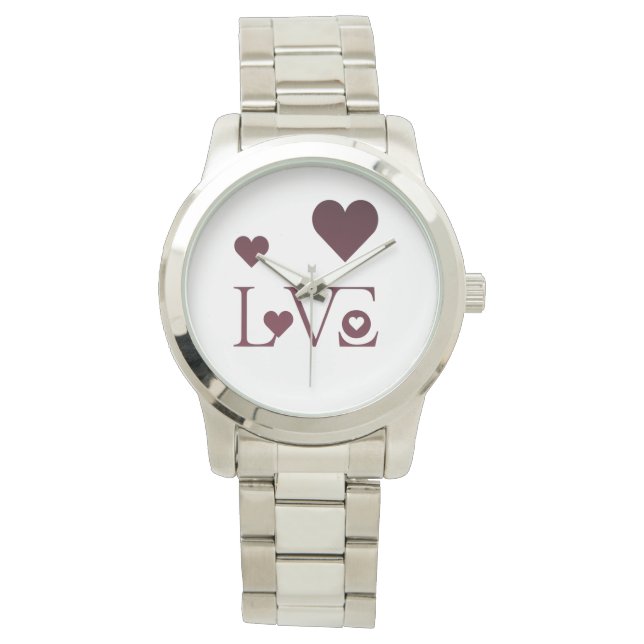 Love with Hearts – Elegant Minimalist Women’s Watc Watch (Front)