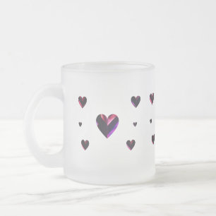 Love with Hearts – Romantic Frosted Glass Mug