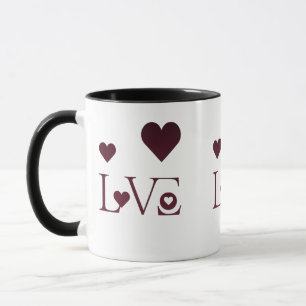 Love with Hearts – Romantic Minimalist Combo Mug