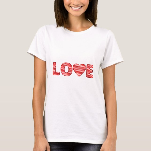 Love with Hearts Typography Valentine's Day T-Shirt (Front)