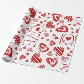 Love With Hearts  Wrapping Paper