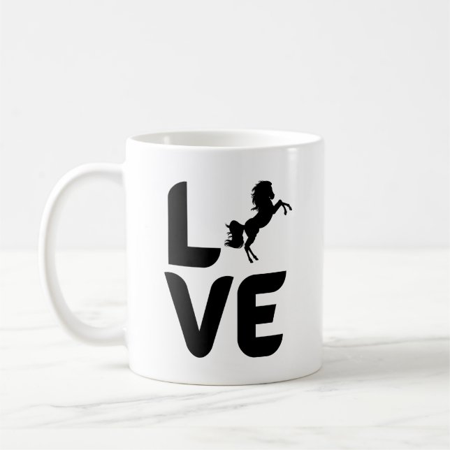 Love with Horse as the "O"  Coffee Mug (Left)
