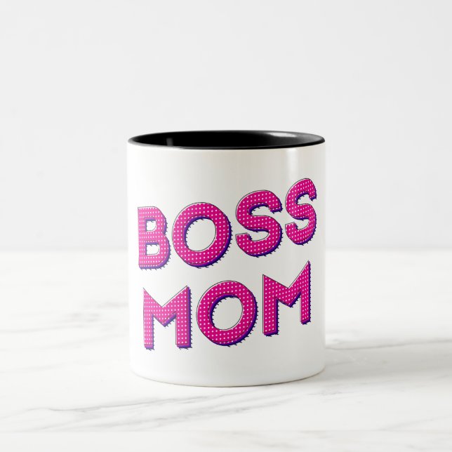 Love with Mum Boss Two-Tone Coffee Mug (Center)