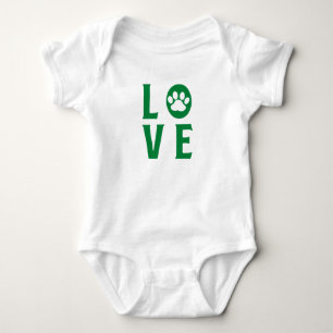 Love with Paw Print (Cats, Dogs, Pets) Baby Bodysuit