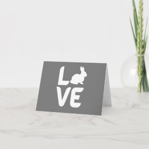 Love with Rabbit O - White Design BLANK Card