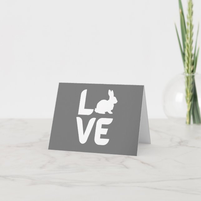 Love with Rabbit O - White Design BLANK  Card (Front)