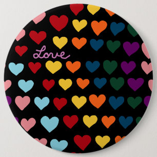 Love With Rainbow of Hearts 6 Cm Round Badge
