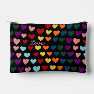 Love With Rainbow of Hearts Accessory Pouch