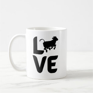 Love with Running Cow Mug – Cute Cow Lover Coffee