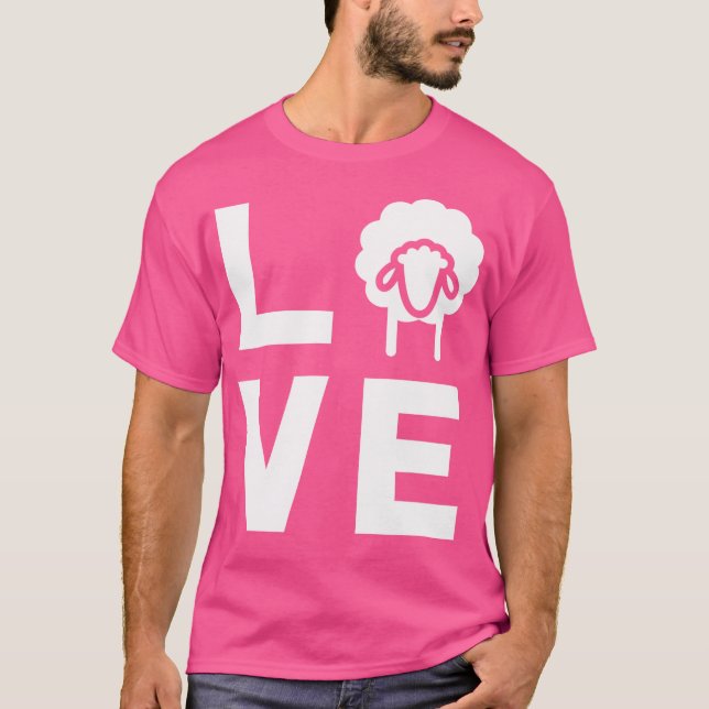 Love With Sheep Funny Sheep Lover Whisperer T-Shirt (Front)